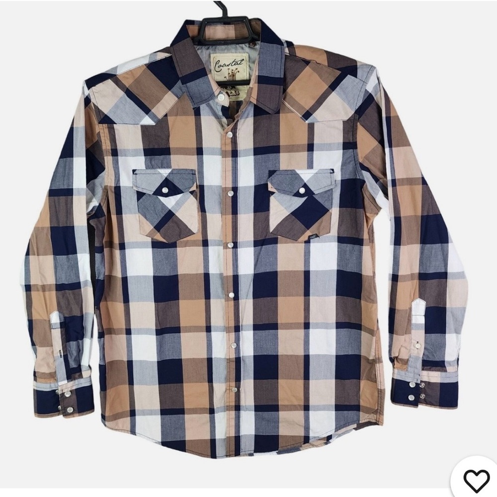 Coastal men’s XXL long sleeve western pearl button‎ front shirt